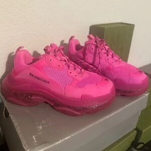 Balenciaga Women's Bright Pink Sneakers